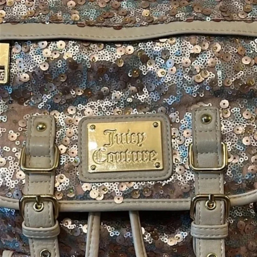 Juicy Couture Rainbow Sequined Pink Gold Multicolor Backpack Y2K Eras Tour Pride